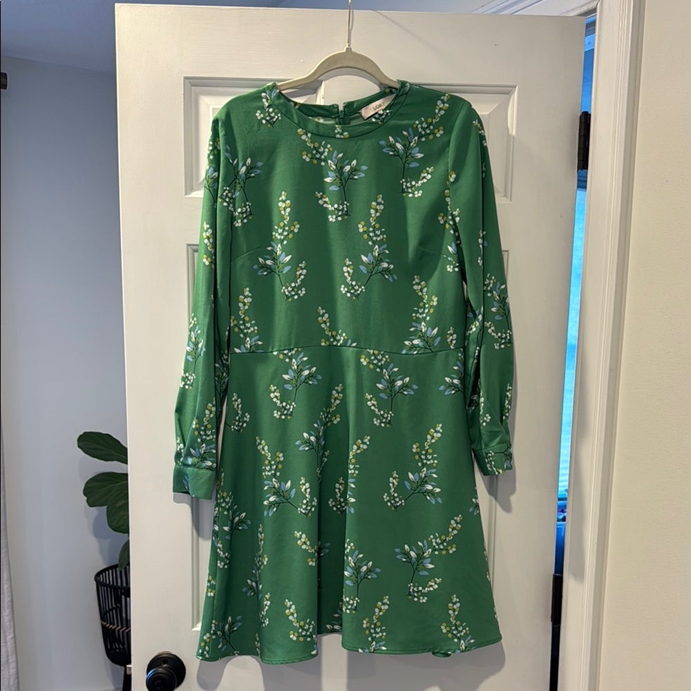 Loft Floral Green Dress